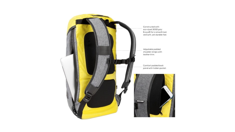 Incase Halo Courier Backpack, Heather Grey/Blk/Yellow CL55580