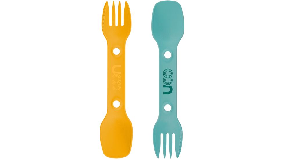 Industrial Revolution Utility Spork 2Pk, Gold/Sky Blue, F-SP-UT-2PK-GOLD-SKYBL