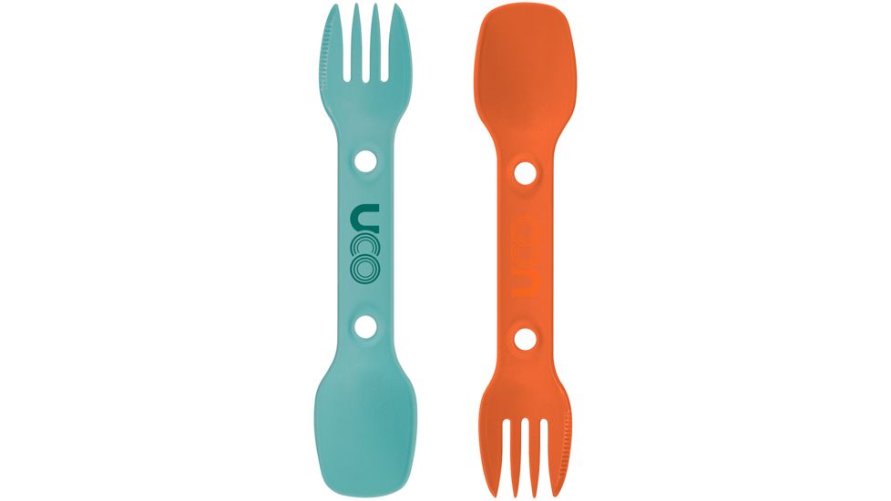 Industrial Revolution Utility Spork 2Pk, Teal/Ember Org, F-SP-UT-2PK-TEAL-EMBER