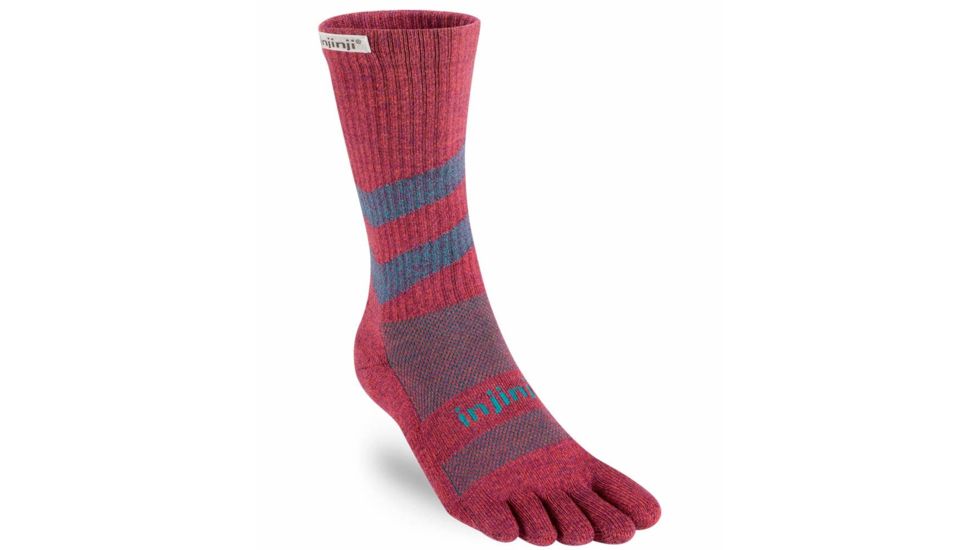 Injinji 2.0 Outdoor Midweight Crew Nuwool Socks - Mens, Tomato, Small, 223370-TOM-S