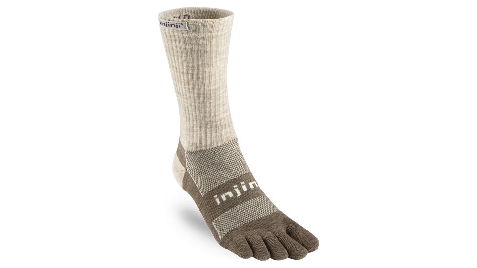 Injinji 2.0 Outdoor Midweight Mini Crew Nuwool Socks - Mens, Oatmeal, Medium, 223270-OAT-M