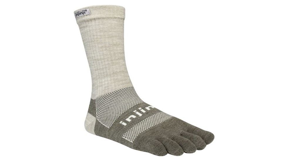 Injinji 2.0 Outdoor Midweight Mini Crew Nuwool Socks - Mens, Oatmeal, Medium, 223270-OAT-M