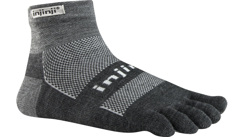 Injinji 2.0 Outdoor Original Weight Micro NuWool Sock - Women's-Charcoal-Small