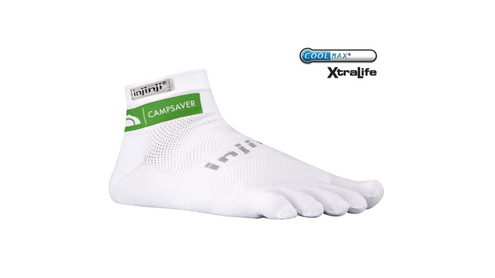 Injinji Run 2.0 Original Weight Mini-Crew Logo Sock - Women's-CampSaver1-Small