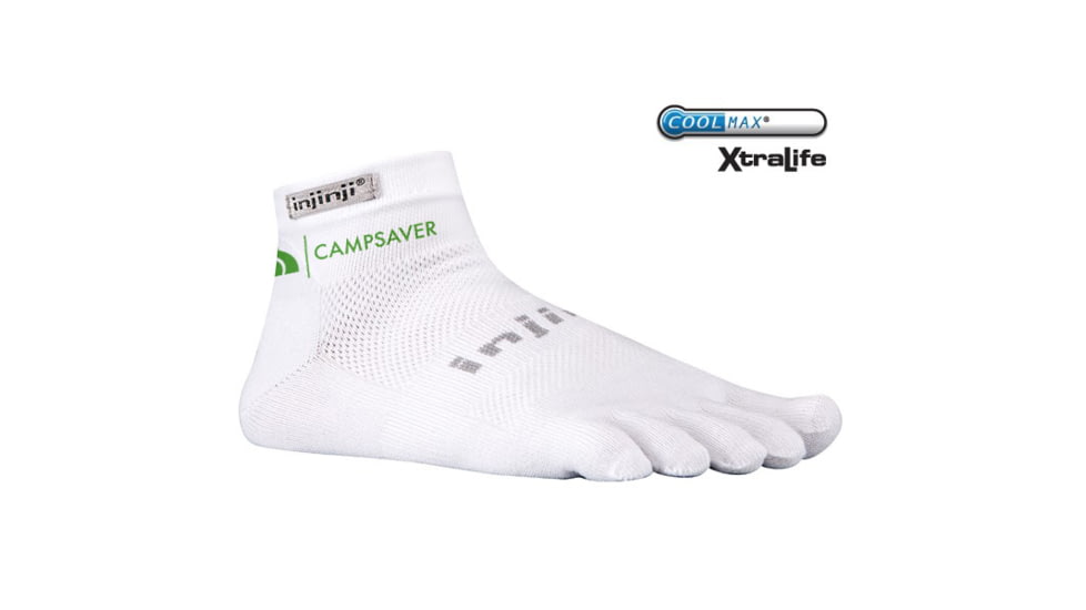 Injinji Run 2.0 Original Weight Mini-Crew Logo Sock - Women's-CampSaver2-Small