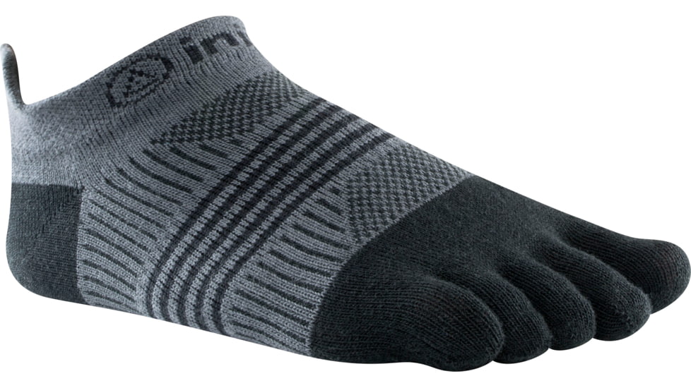 Injinji Run Lightweight No-Show Sock - Womens-Black/Gray-M/L