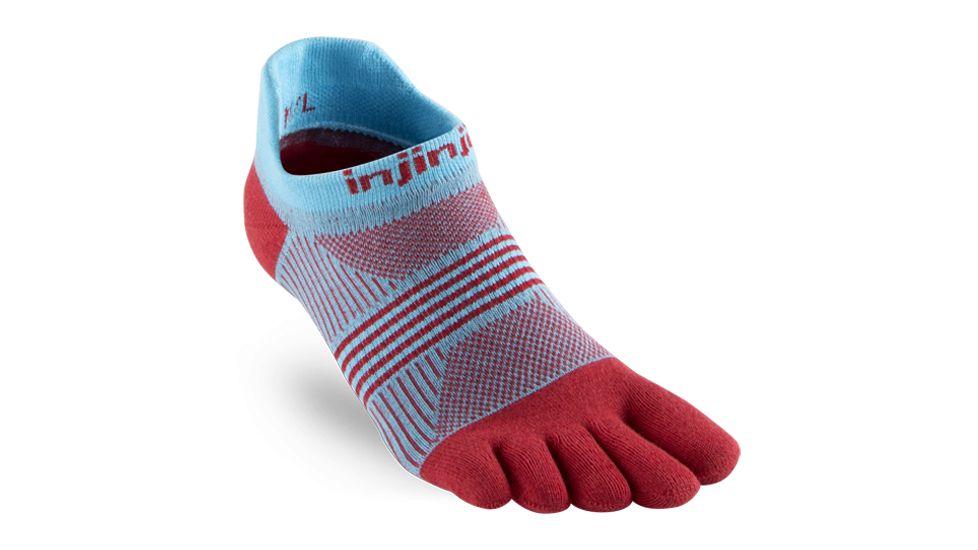Injinji Run Lightweight No Show Socks - Womens, Guava, XS/S, 201111-GUA-XS/S