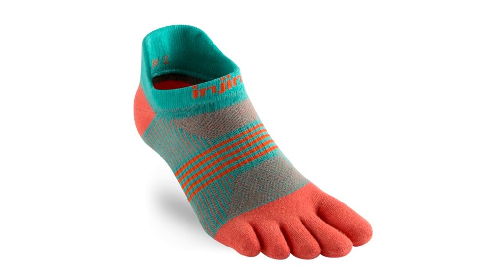 Injinji Run Lightweight No Show Socks - Womens, Guava, XS/S, 201111-GUA-XS/S