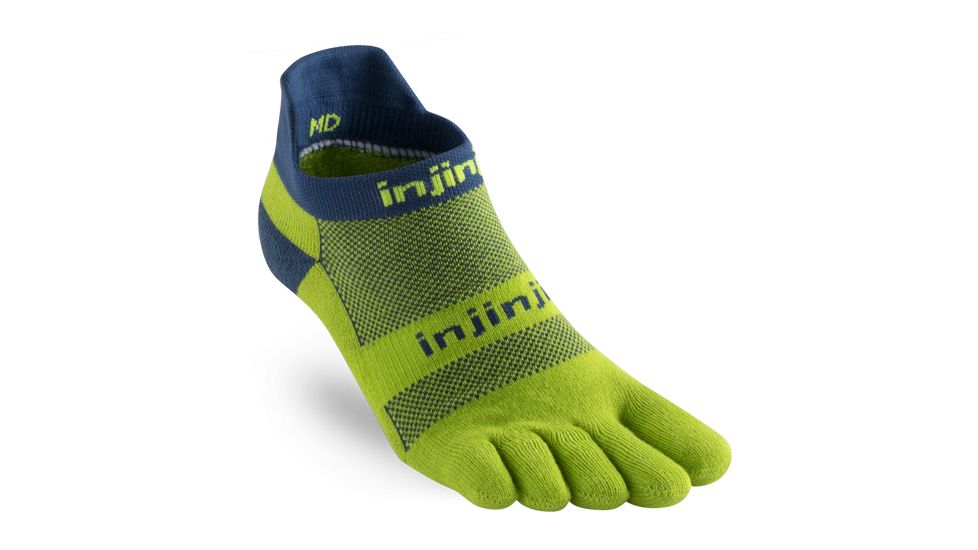 Injinji Run Midweight No Show Xtralife Socks - Mens, Pistachio, Small, 203110-PIS-S
