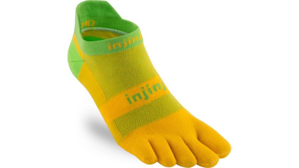 Injinji Run Original Weight No-Show Sock - Mens, Mango, Medium, 202110-MAN-Medium