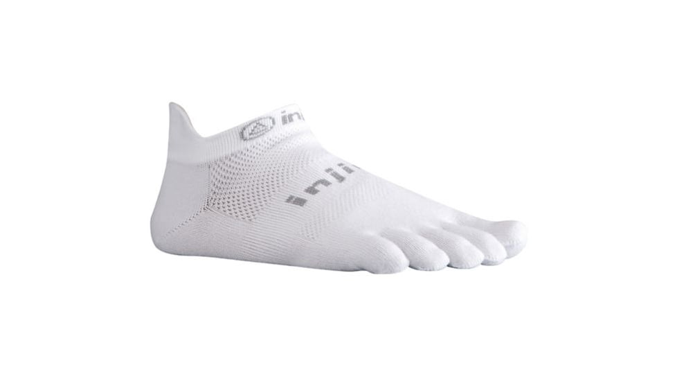 Injinji Run Original Weight No Show Xtralife Socks - Mens, White, Small, 202110-WHT-S