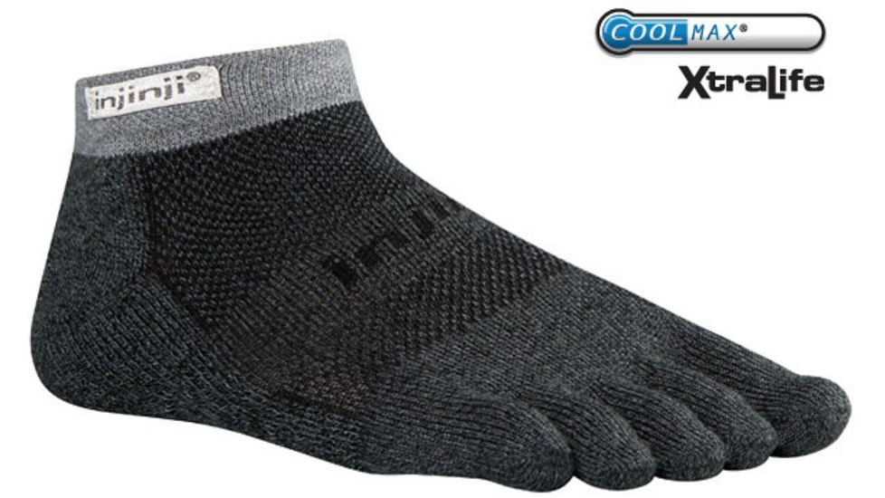 Injinji Trail 2.0 Midweight Micro Sock - Mens-Granite-Small