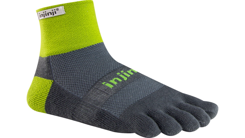 Injinji Trail 2.0 Midweight Mini-Crew Sock - Mens-Wild Lime-Small