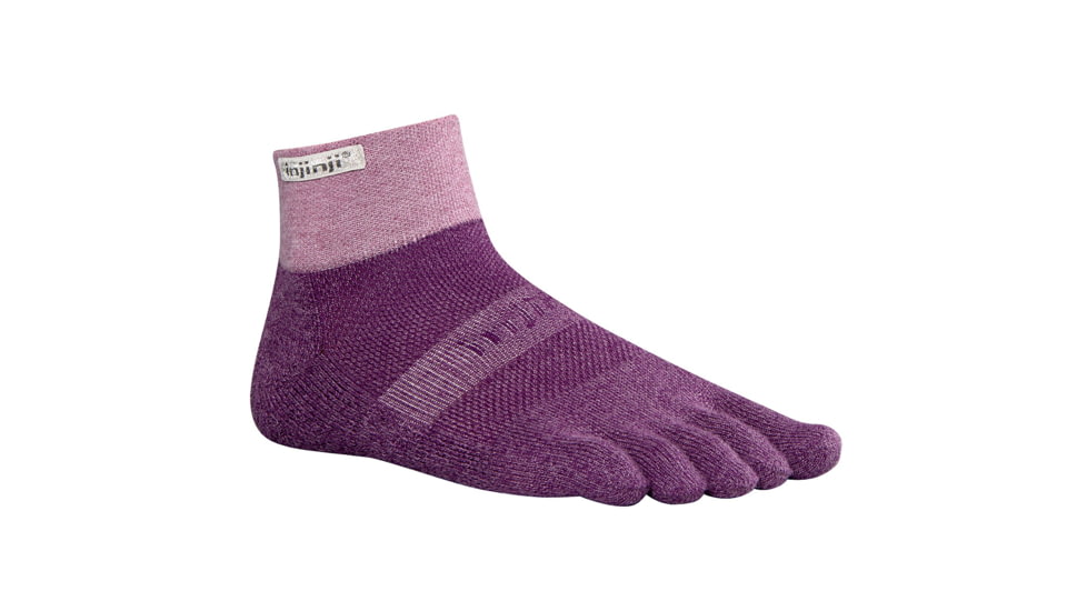 Injinji Trail 2.0 Midweight Mini-Crew Sock - Womens-Plum-Small