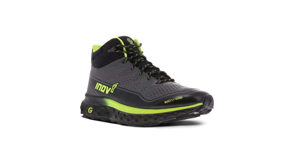 Inov-8 RocFly G 390 Hiking Shoes - Mens, Grey/Black/Yellow, 12, 000995-GYBKYW-S-01-13