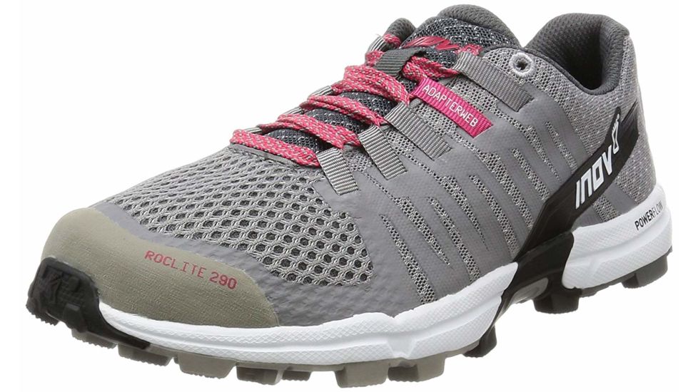 Inov-8 Roclite 290 Trail Running Shoes - Womens, Grey/Pink/White, 7.5 US, 000564-GYPKWH-M-01-6