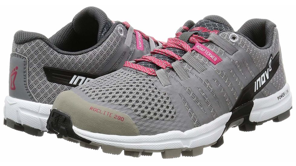 Inov-8 Roclite 290 Trail Running Shoes - Womens, Grey/Pink/White, 7.5 US, 000564-GYPKWH-M-01-6