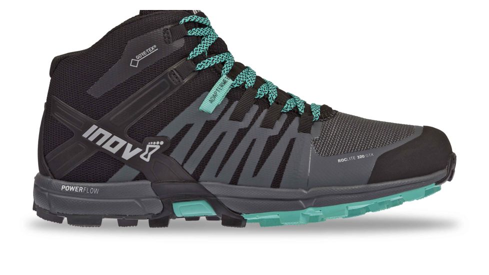 Inov8 Roclite 320 GTX Trail Running Shoes - Womens, Black/Grey/Teal, M-8, 000718-BKGYTL-M-8
