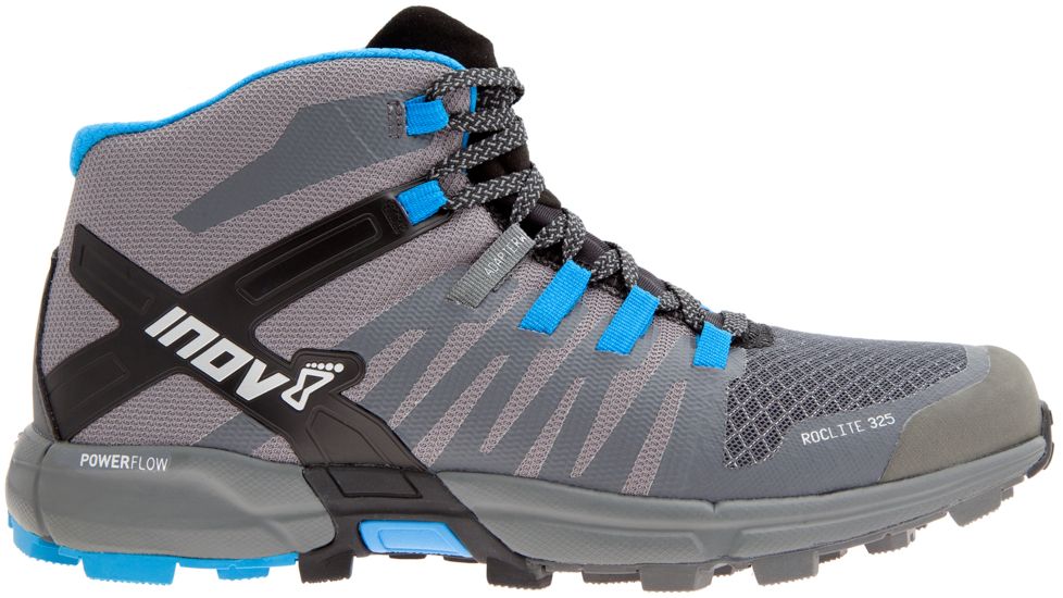 Inov8 Roclite 325 Trail Running Shoe - Men's-Dark Grey/Blue/Black-Medium-12.5