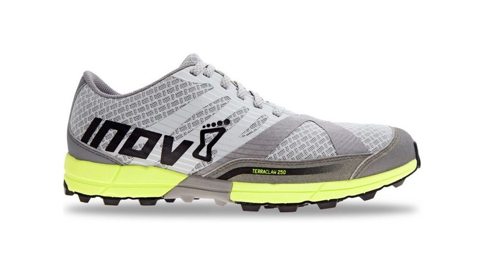 Inov8 Terra Claw 250 Chill Trail Running Shoe - Men's-Silver/Neon Yellow/Grey-Medium-8