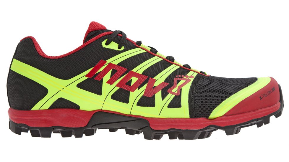 Inov8 X-Talon 200 Trail Running Shoe - Men's-Black/Red/Yellow-Medium-11.5 US