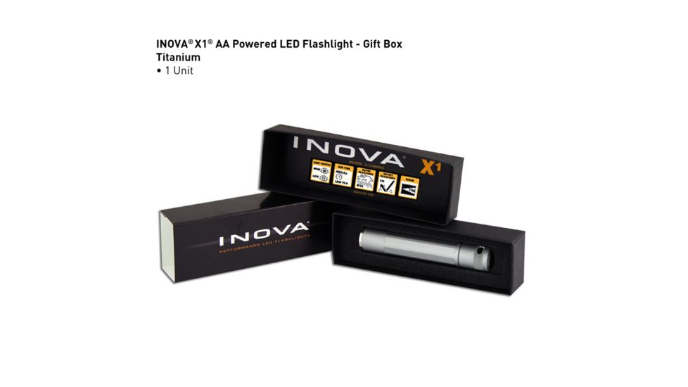 Inova X1 AA LED Flashlight,80 Lumens,Titanium X1B-14-R7