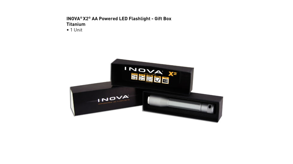Inova X2 AA LED Flashlight,190 Lumens,Titanium X2B-14-R7