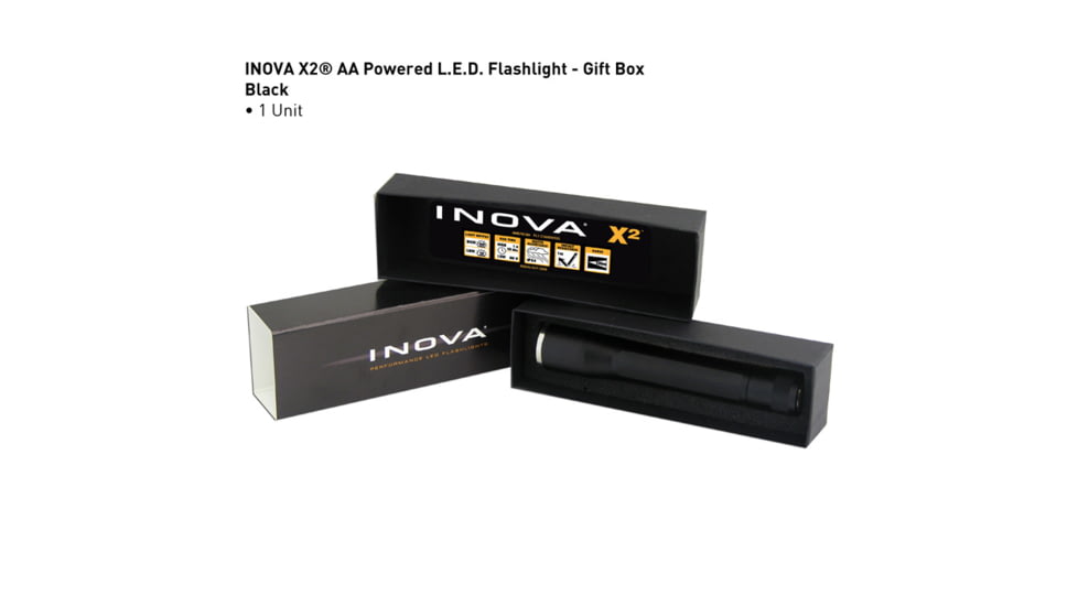 Inova X2 Flashlight, Black, Dual Mode, Gift Box X2DM-GB