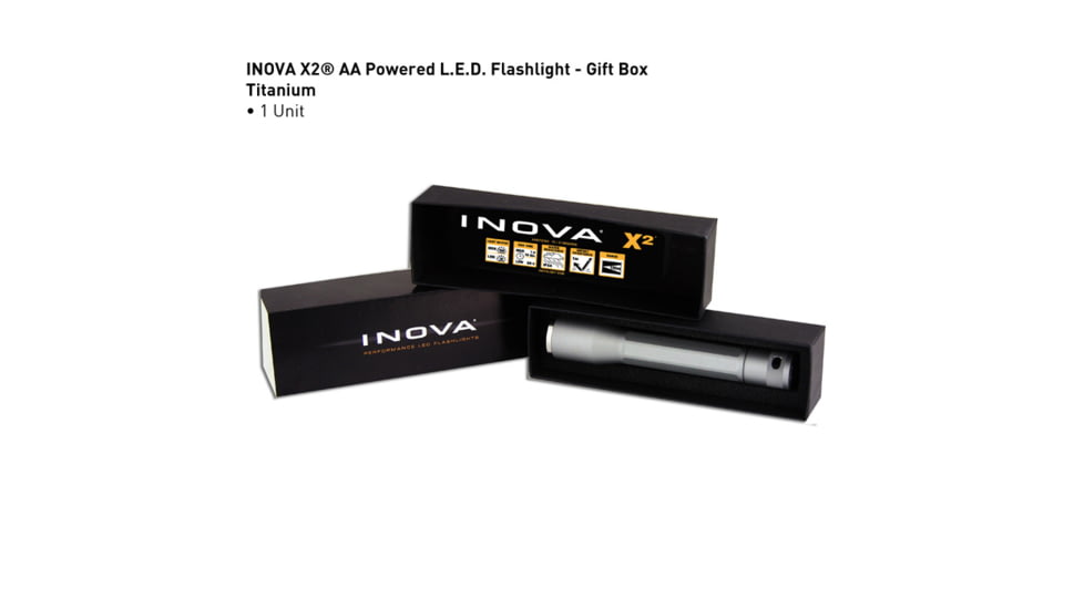 Inova X2 Flashlight, Titanium, Dual Mode, Gift Box X2DM-GT