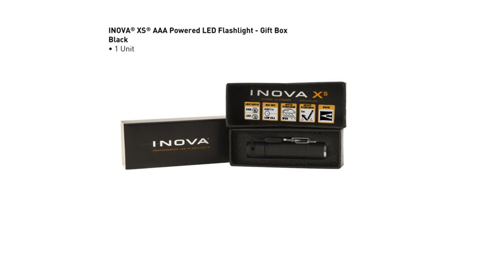 Inova XS AAA LED Flashlight,80 Lumens,Black Gift Box XSB-01-R8