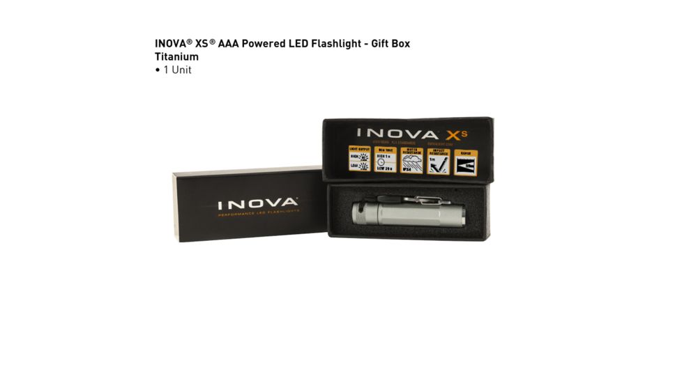 Inova XS AAA LED Flashlight,80 Lumens,Titanium Gift Box XSB-14-R8