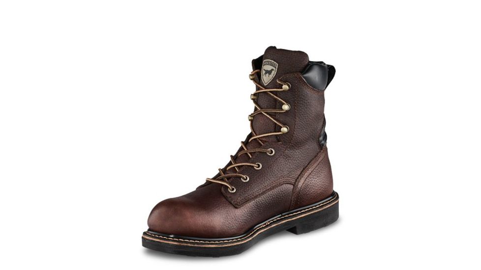 Irish Setter Farmington 83803 Mens Boot w/ Soft Toe, 8 in Height, Dark Brown Worn Saddle Leather, D Medium Width, Brown, 12, 83803D 120