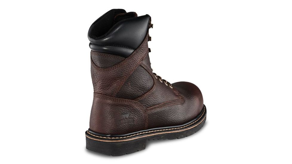 Irish Setter Farmington 83824 Mens Boot w/ Safety Toe, 8 in Height, Dark Brown Worn Saddle Leather, EE Extra Wide Width, Brown, 10, 83824E2100