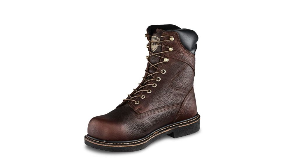 Irish Setter Farmington 83824 Mens Boot w/ Safety Toe, 8 in Height, Dark Brown Worn Saddle Leather, EE Extra Wide Width, Brown, 10, 83824E2100