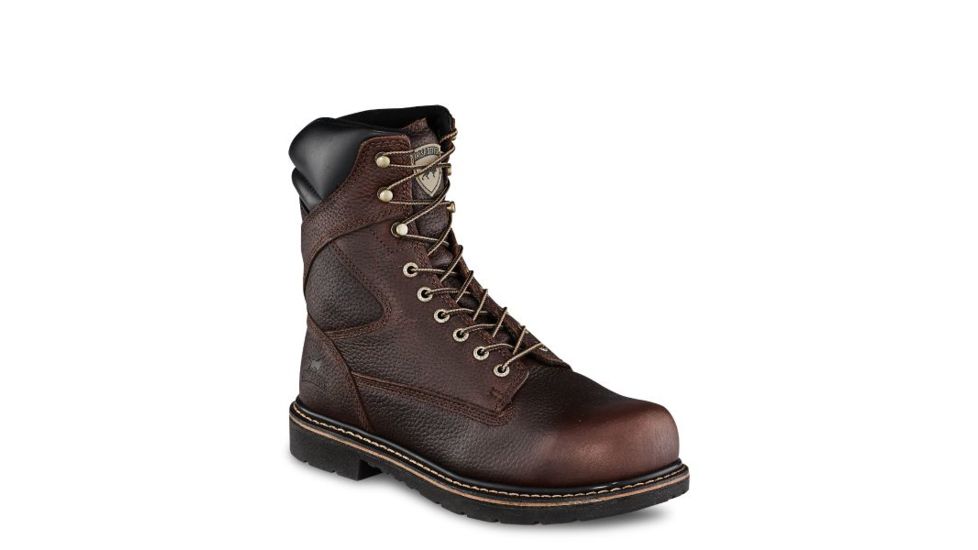 Irish Setter Farmington 83824 Mens Boot w/ Safety Toe, 8 in Height, Dark Brown Worn Saddle Leather, EE Extra Wide Width, Brown, 10, 83824E2100