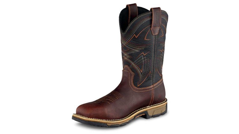 Irish Setter Marshall 83938 Mens Pull-On Boot w/ Safety Toe, 11 in Height, Waterproof, Leather, D Medium Width, Dark Brown/Black, 9.5, 83938D 095