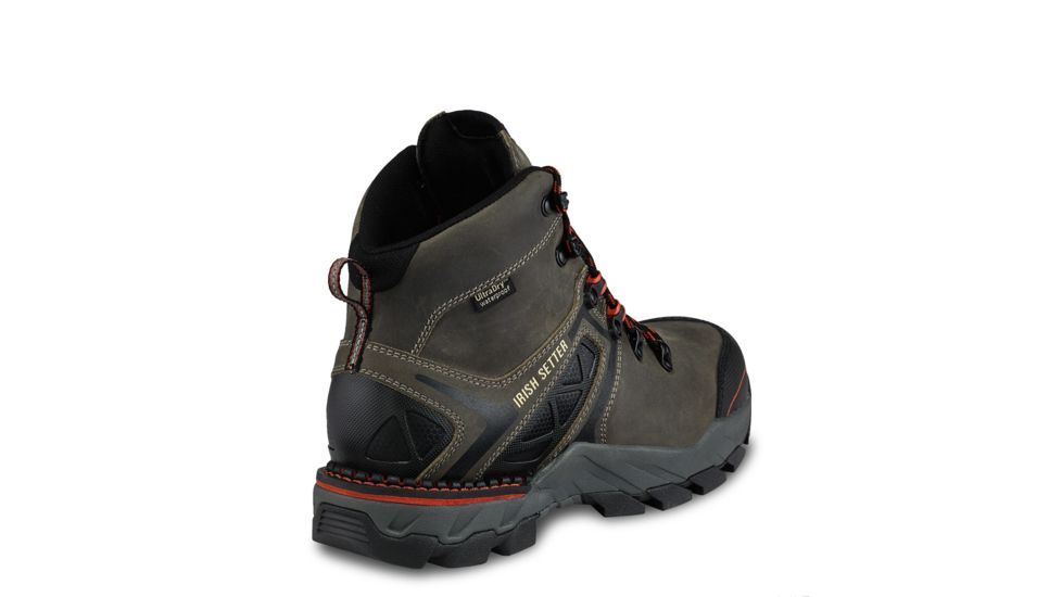 Irish Setter Mens Crosby 6in Waterproof Safety Toe Work Boots, Gray/Rust, 8 E2, 83628E2080