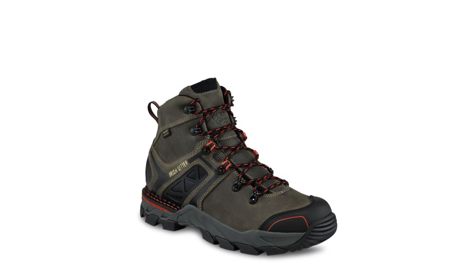 Irish Setter Mens Crosby 6in Waterproof Soft Toe Work Boots, Gray, 8.5D, 83627D 085