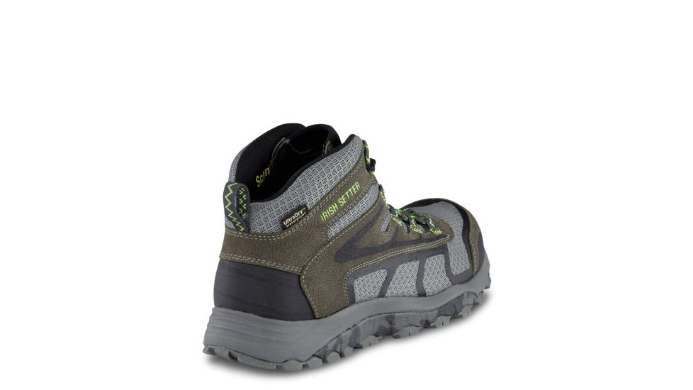 Irish Setter Mens Drifter 2814 Waterproof Trail Boot, Gray/Lime Green Accents, 8 Wide, 02814E2080