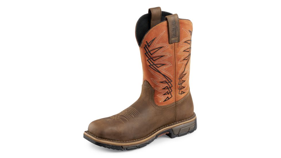 Irish Setter Mens Marshall 11in Leather Waterproof Steel Toe Work Boots, Brown/Rust, 9D, 83910D 090