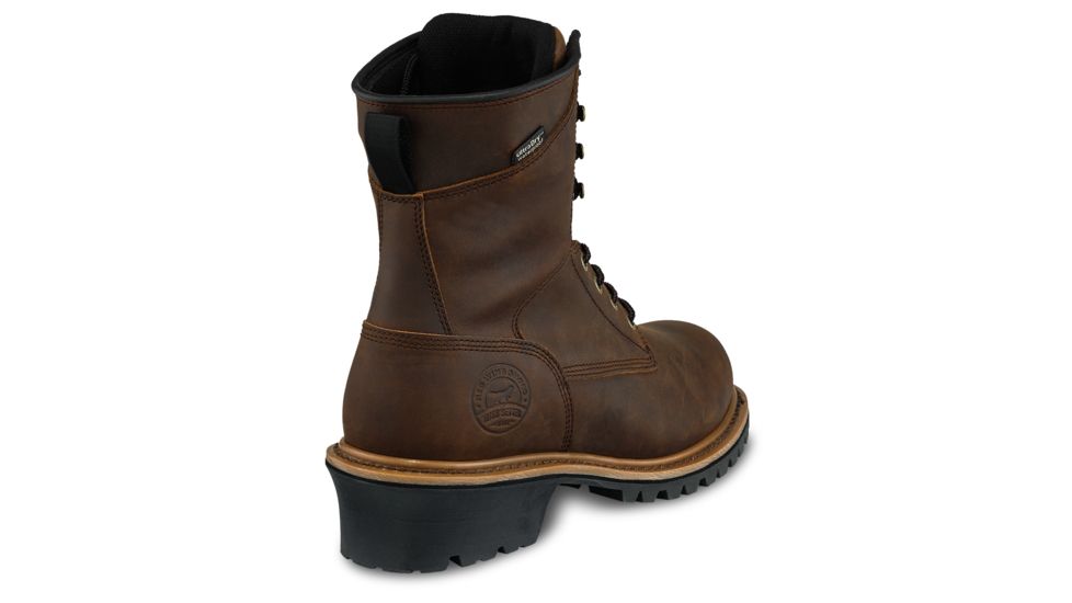 Irish Setter Mens Mesabi Logger 8in Waterproof Leather Work Boots, Brown, 9.5 E2, 83829E2095
