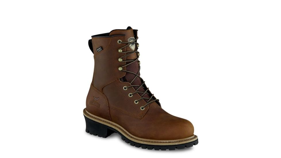 Irish Setter Mesabi 83834 Mens Logger Boot w/ Safety Toe, 8 in Height, Waterproof, Leather, D Medium Width, Brown, 11.5, 83834D 115