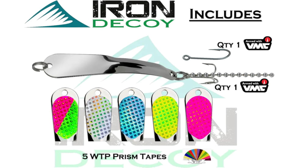 Iron Decoy Salty 4 Lure 3.5'', Silver/Chartreuse/Lblue/Hot Pink/Watermelon/Silver, 1/2 oz, Salty 4 S