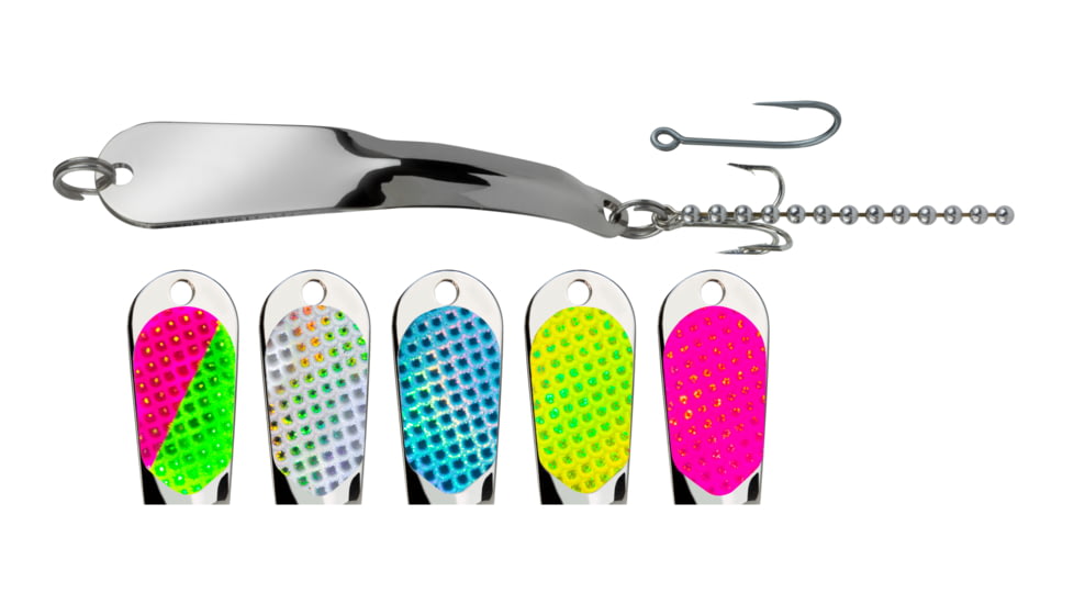 Iron Decoy Salty 5 Lure 4.25, Silver/Chartreuse/Lblue/Hot Pink/Watermelon/Silver, 2 oz, Salty 5 S