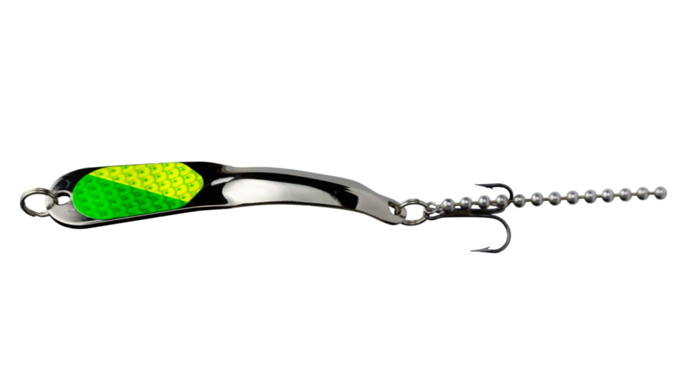 Iron Decoy Steely 5 Lure 4.25, Silver/Chartreuse Hot Green, 1 oz, Steely 5 SCHHG
