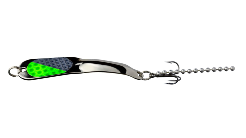 Iron Decoy Steely 5 Lure 4.25, Silver/Grey Hot Green, 1 oz, Steely 5 SGHG