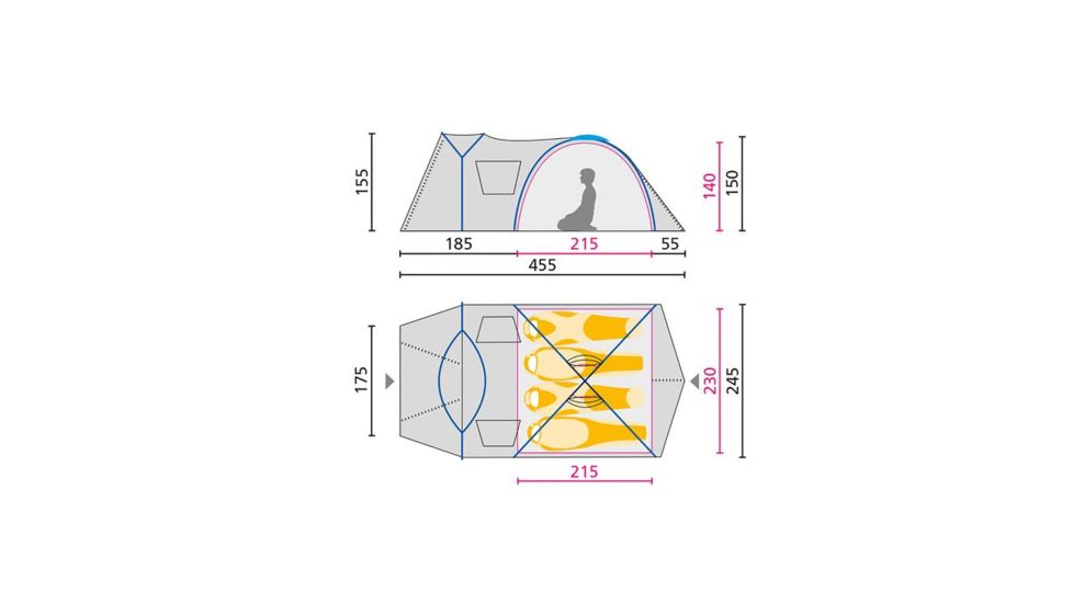 Jack Wolfskin GRAND ILLUSION IV Dome Tent - 4 Person, Sahara, One Size 3007541-5122