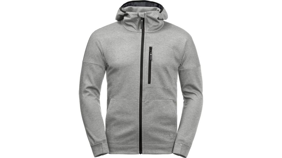 Jack Wolfskin Riverland Hooded Jacket - Mens, Light Grey, Medium, 1707231-6111003