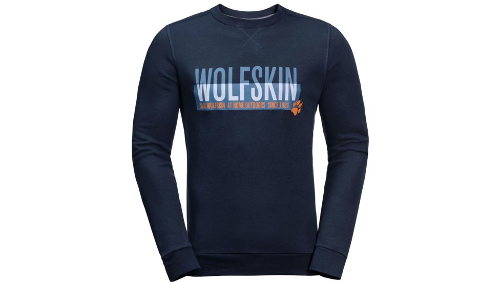 Jack Wolfskin Slogan Sweatshirt - Mens, Night Blue, Medium, 1707391-1010003