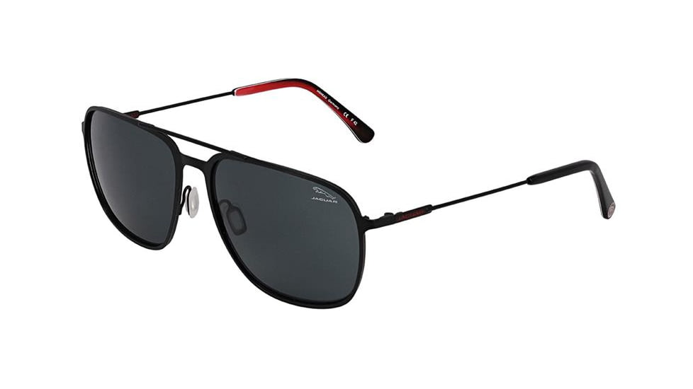 Jaguar 37591 Sunglasses, Black-Gold, Polarized Lenses, 56-16-145, 37591-6100